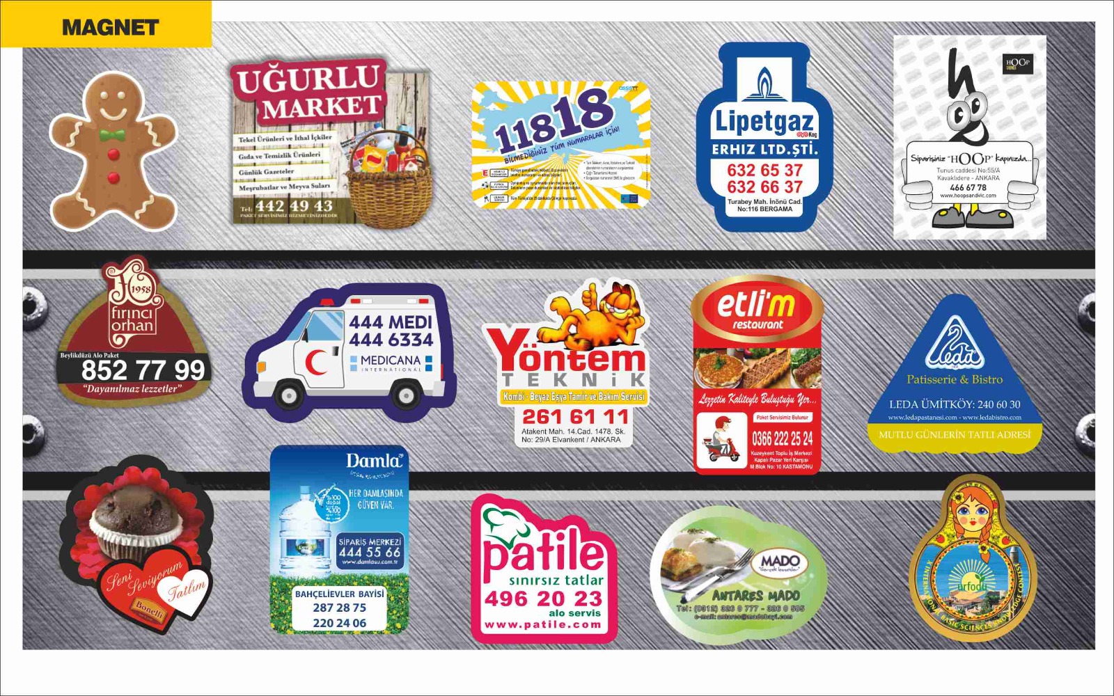 magnet, çerçeveli magnet, içine resim konan magnet, araba şeklinde magnet, tüpçü magnet, lokanta döner magnet