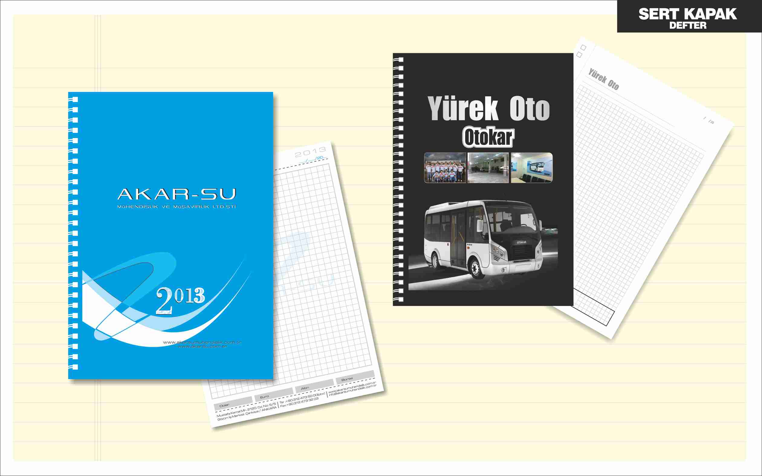 sert kapaklı defter, kalın kapaklı defter, baskılı defter