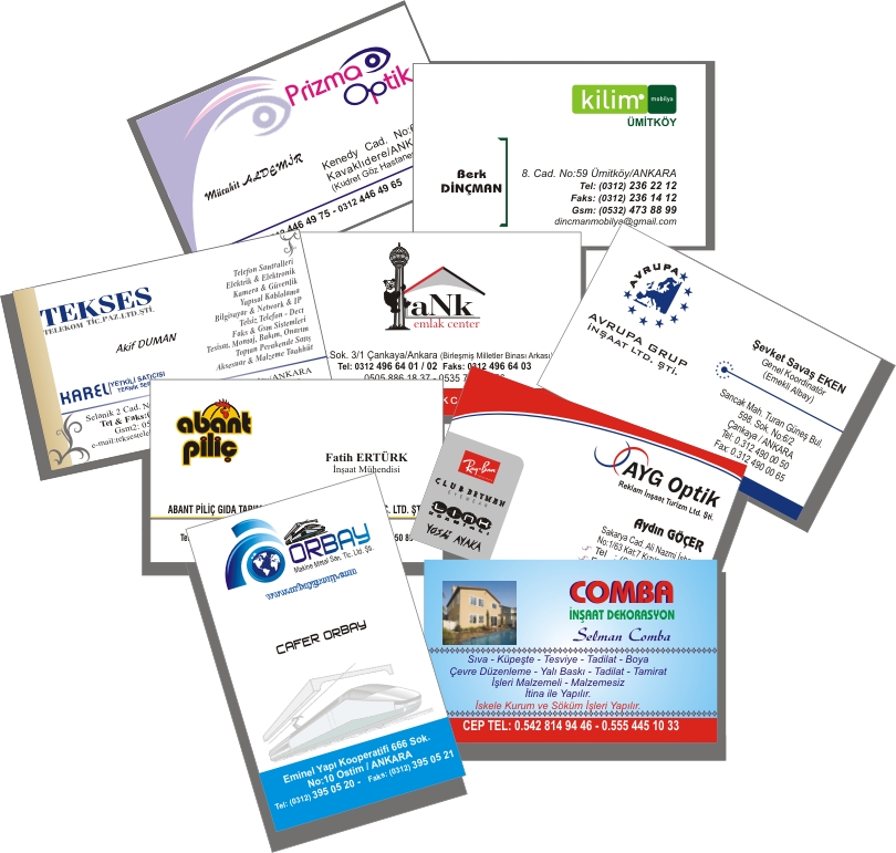 kartvizit basımı, baskılı kartvizit, kartvizit tasarımı